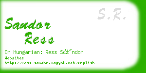 sandor ress business card